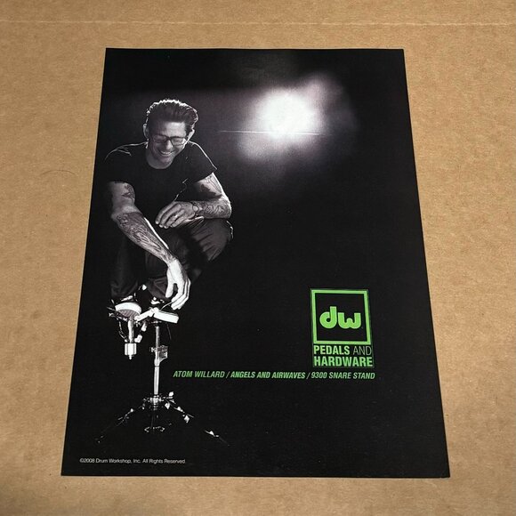 Atom Willard of Angles and Airwaves - DW Hardware - 2008 Print Advertisement - Picture 1 of 1